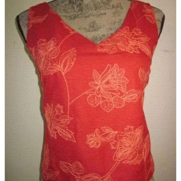 100% Silk Tommy Bahama Embroidered Sleeveless Top - Picture 7 of 8
